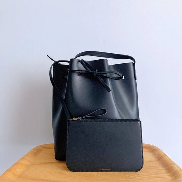 Mansur Gavriel Bucket Bag - Black/Flamma - Picture 2 of 7